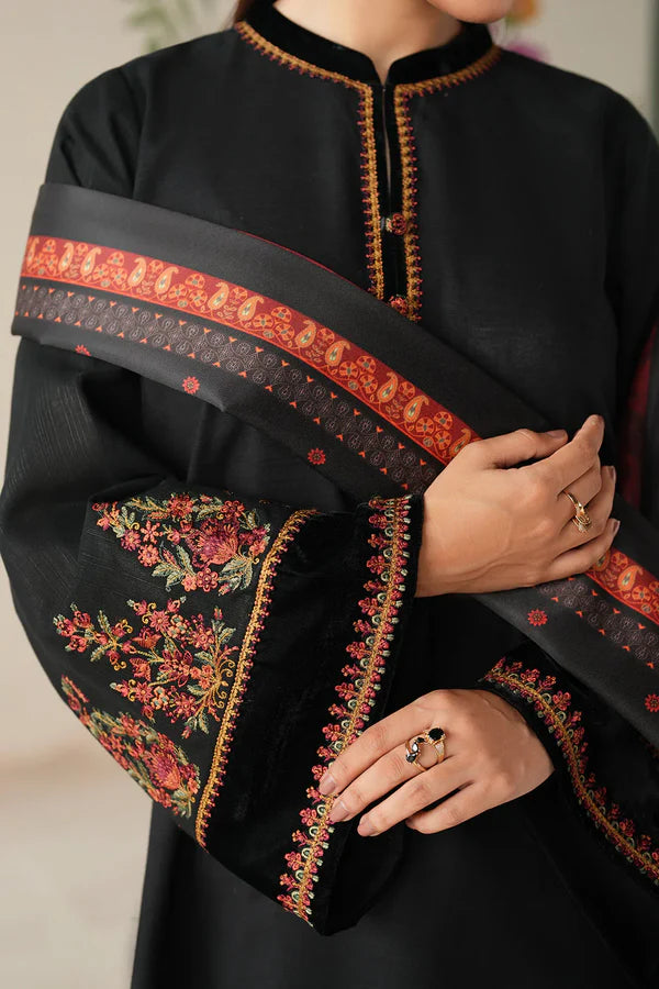 3 Piece - Unstitched Fully Embroidered Dhanak Fabric