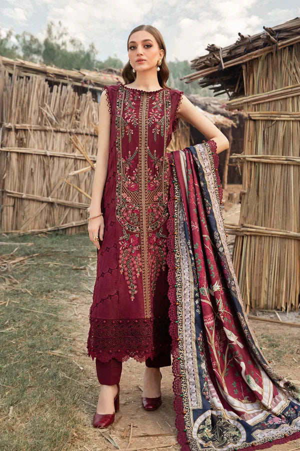 3 Piece - Unstitched Fully Embroidered Dhanak Fabric